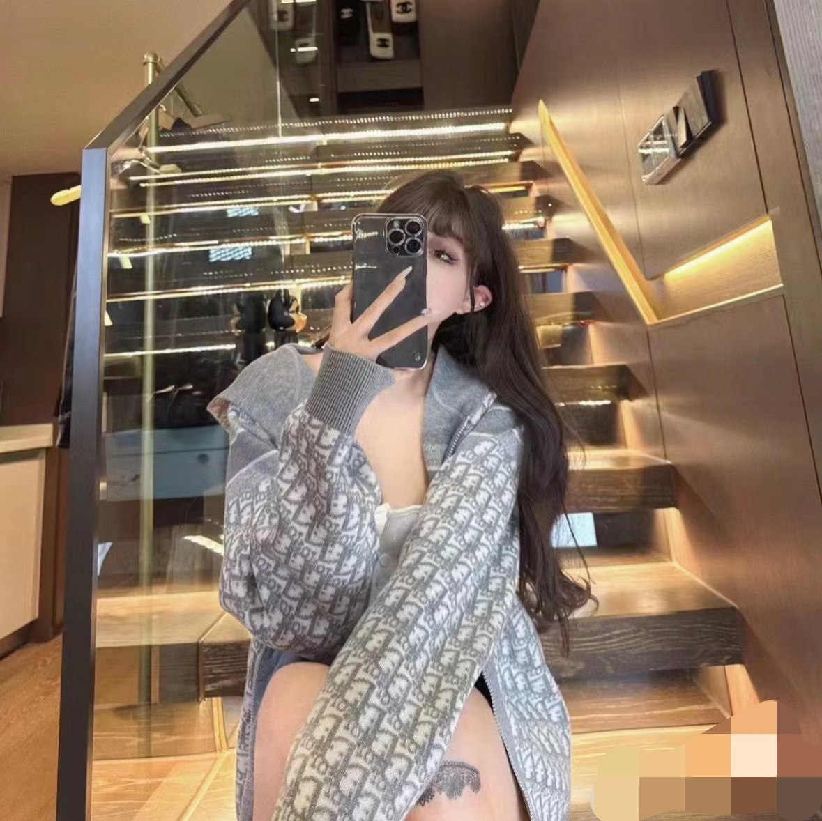 고급 유럽 고급 겨울 새로운 빈티지 양면 오래된 꽃 글자를 입고 후드 카디건 캐시미어 코트 여성