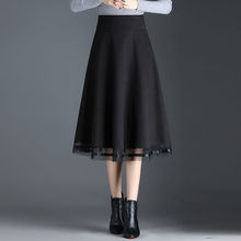 新款时尚毛呢半身裙女秋冬季韩版高腰加厚显瘦中长款A字裙潮
