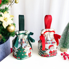 手提げクリスマス収納袋キャンバスかわいい布袋ギフト袋卸売り祝日プレゼント包装平安夜現物