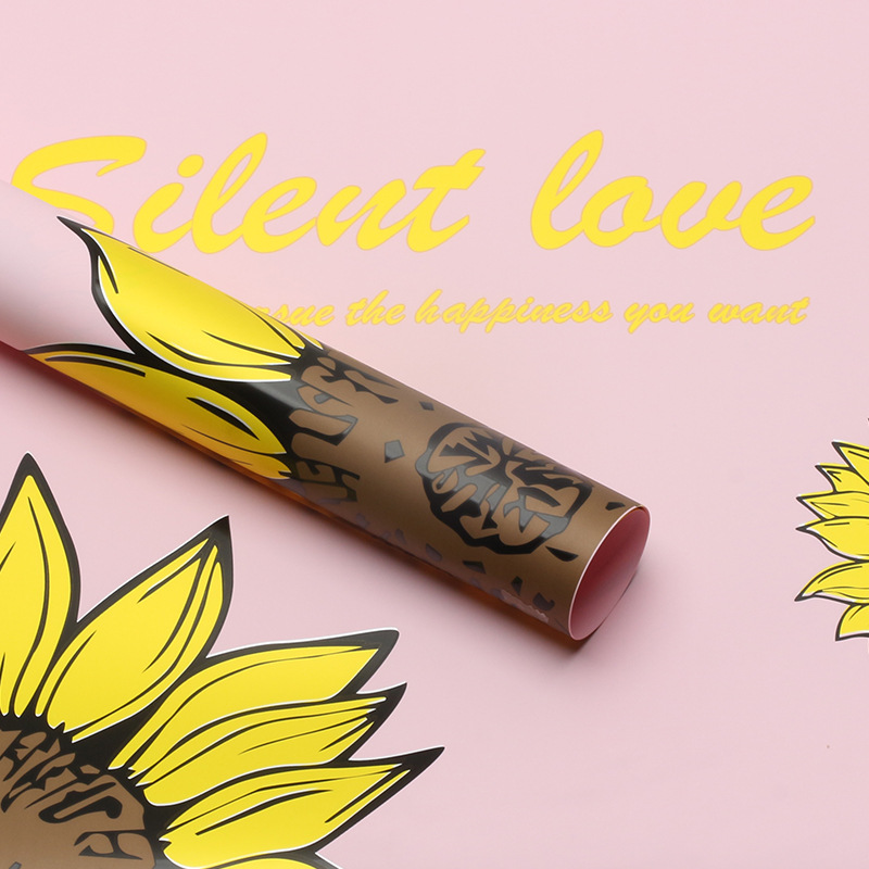 Papel de regalo con diseño de girasoles, papel de regalo floral estilo inglés, papel de regalo con girasoles, papel de regalo para flores frescas, papel con textura de plumas, materiales de papel de regalo floral.