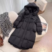 特大码2-300斤冬季加厚保暖中长款羽绒棉衣服女装感连帽外套