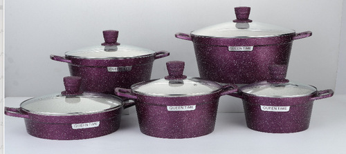 Foreign trade high-end die-cast soup pot set Maifan stone European and American marble ten-piece set manufacturer wholesale pot set