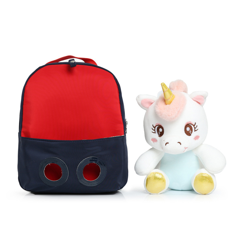 Nuevos bolsos de peluche de dibujos animados para niños, bolsas de muñecas de unicornio coreanas, bolsas escolares para niñas lindas para jardín de infantes