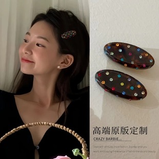2025 Korean version of point drill without marks for women's broken hair finishing artifact water diamond hair clip invisible fixed high-end headdress trendy