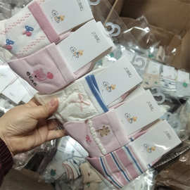 优六指鼠春秋新款女童薄棉袜无骨缝合洛丽塔女宝宝袜子学生0-15岁