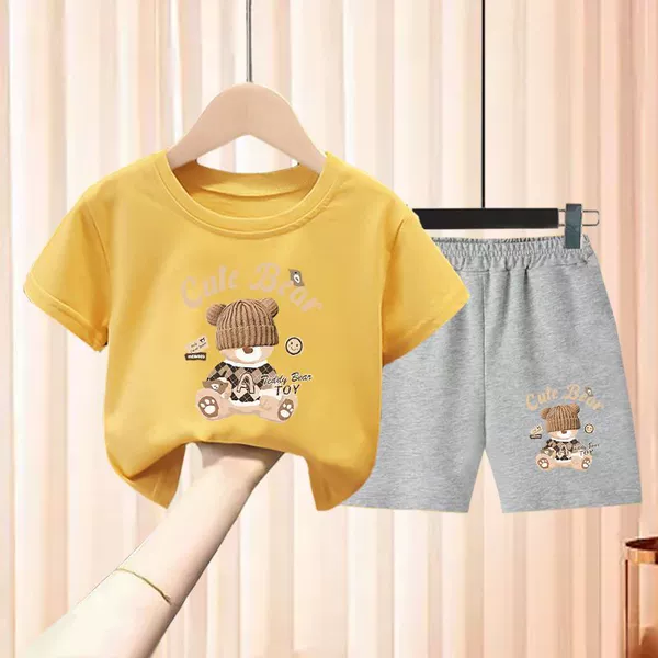Hat Bear Yellow + Gray Shorts