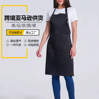 厂家直供跨境制服呢挂脖围裙厨房家用烧烤烹饪餐厅工作服围裙定制
