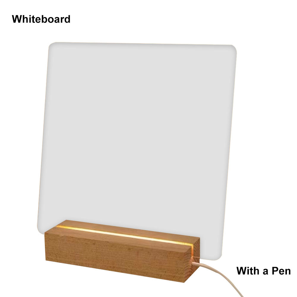 New Note Message Board Led Night Light Transparent Glow Memo