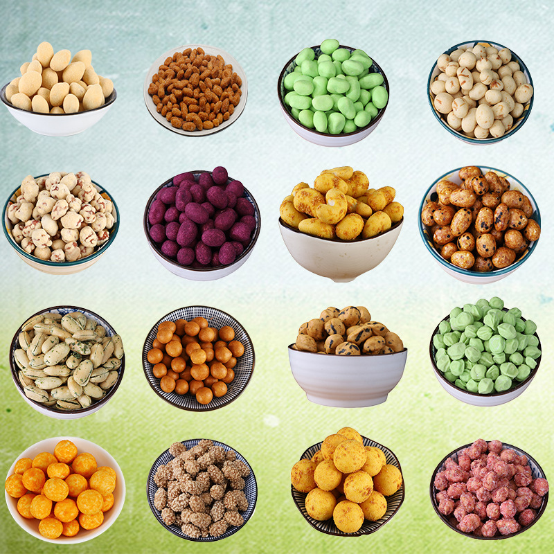 加工定制代工裹衣花生芥末味海苔味紫薯味鱿鱼味多口味花生豆批发