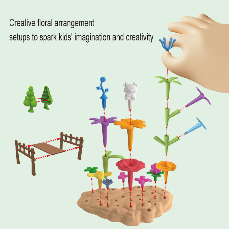 Puzzle de animales orbita eléctrica DIY multi-escena montaje vagón de ferrocarril Jardín Magnético Juguete Puzzle Tren