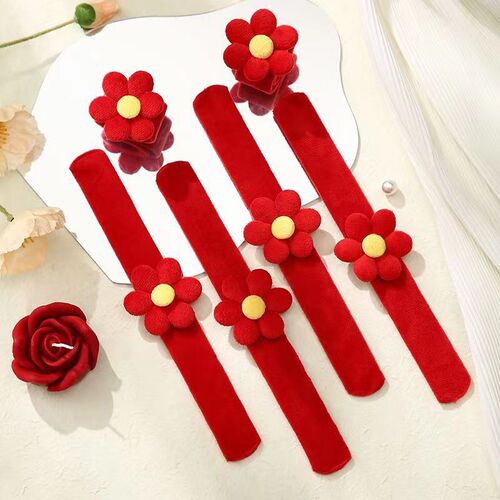Kindergarten little red flower ring wedding celebration bracelet hairpin brooch Spider-Man Superman Captain America bracelet