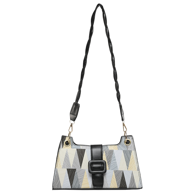 Nicho de diseño geométrico empalme brazalete bolso de hombro para mujeres 2025 primavera nueva textura bolso de hombro