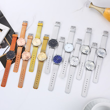 微商抖音同款跨境新款日内瓦手表假网带女简约表盘薄款女士批发代