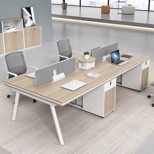 Chengdu Staff Office Desk and Chair Combination 4 4 6-person Simple Office Furniture Computer Desk Screen Staff Card Hold