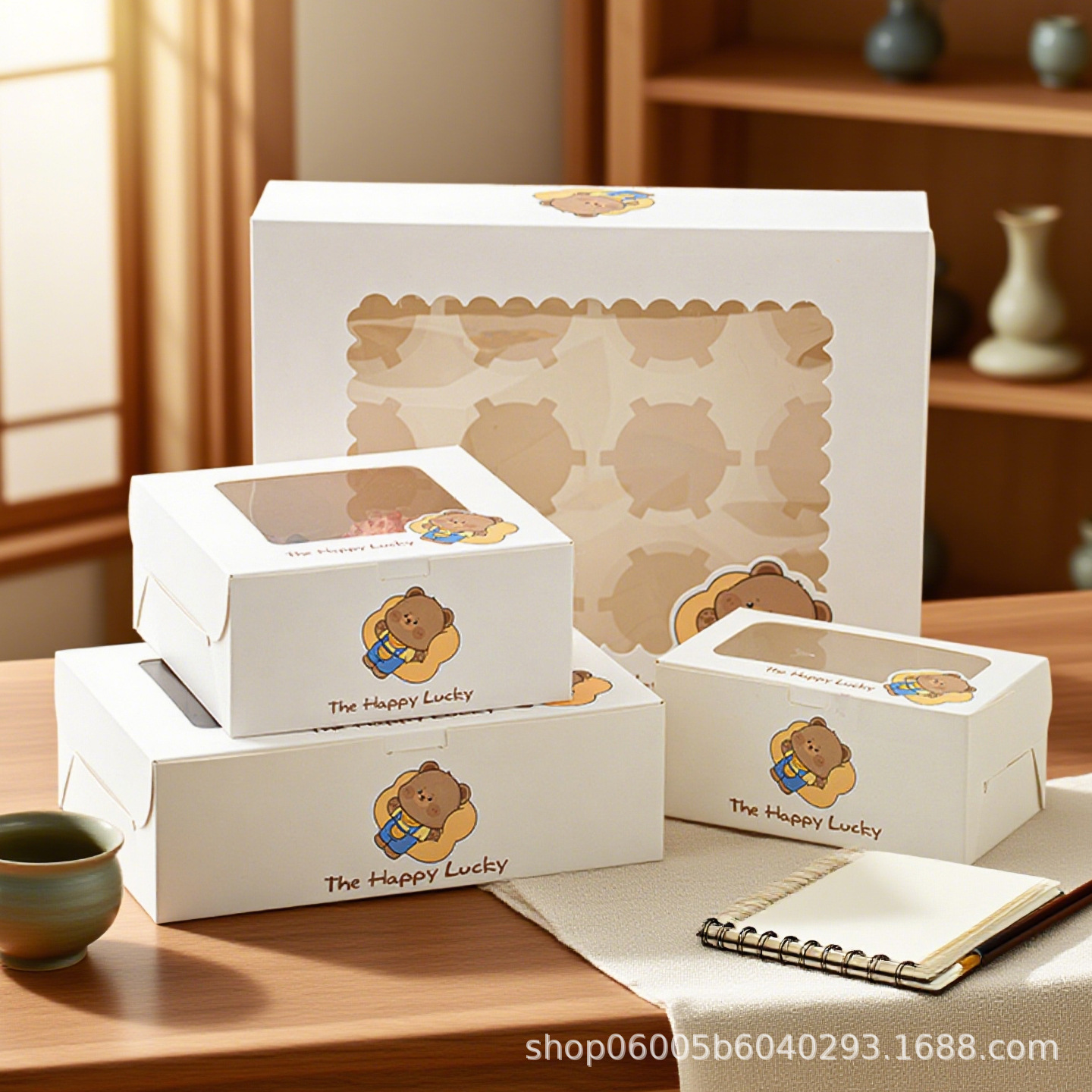 Caja de embalaje de cupcake, pastel de cupcake, postre horneado, muffin, ventana transparente, 2 / 4 / 6 / 12, caja de embalaje