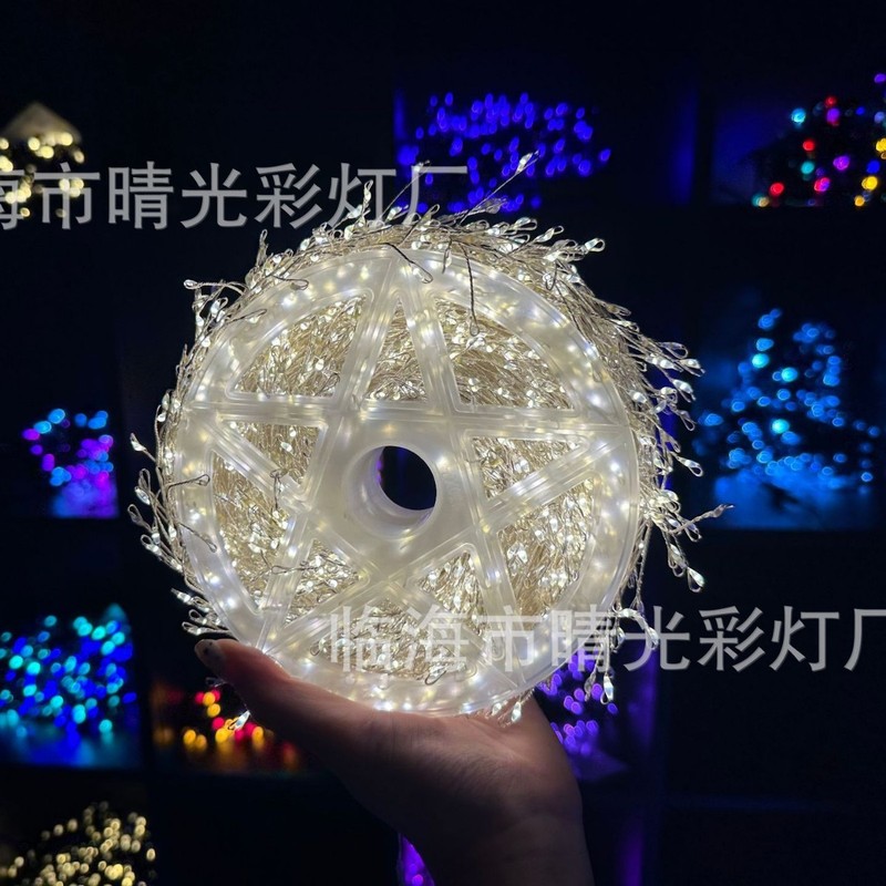 跨境LED圣诞鞭炮灯小红书同款蜈蚣脚铜线灯串室内外节日装饰彩灯|undefined