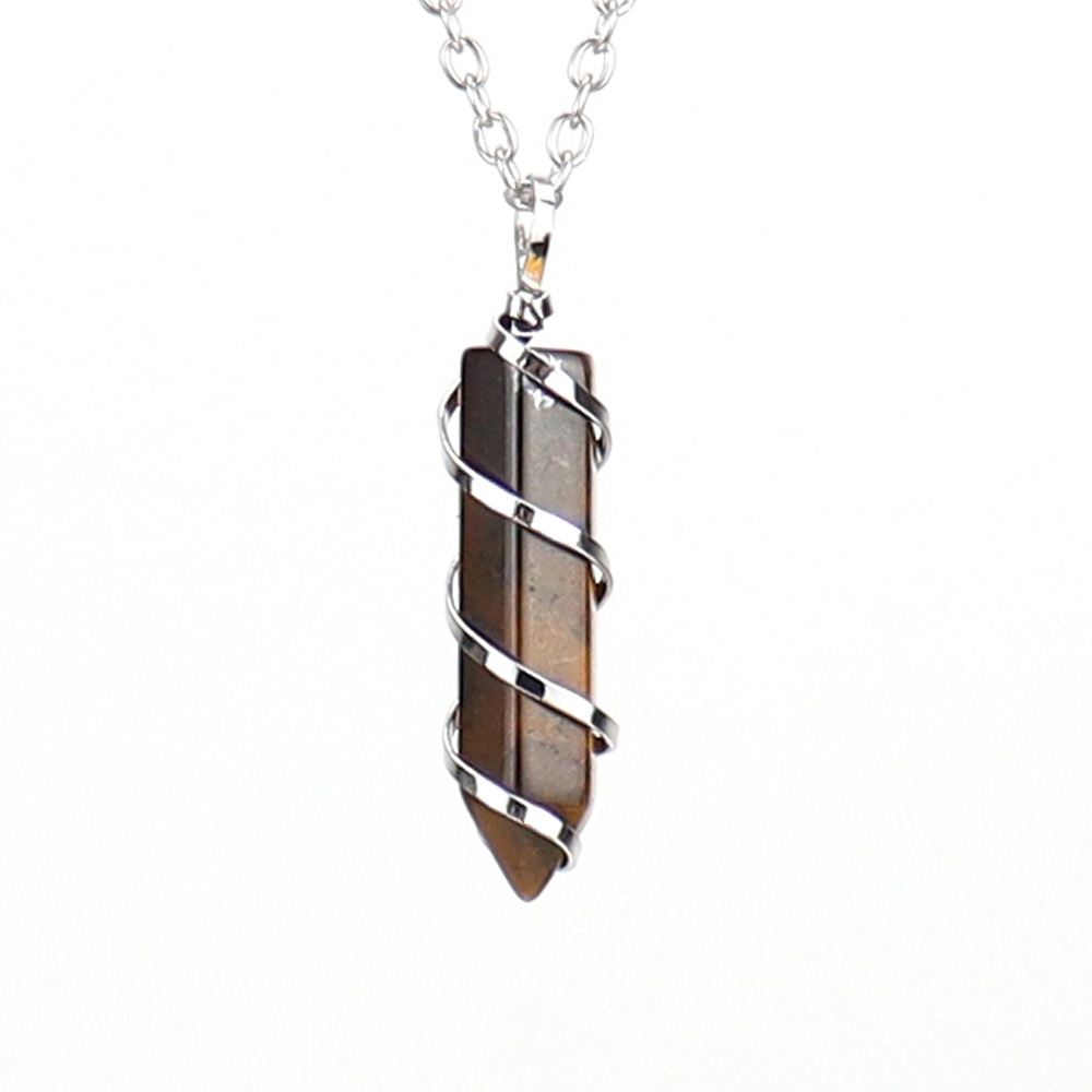 20g Weight Pendant Necklace Classification 1 Piece Quantity Daily Occasion natural stone Material Spiral Stripe Pattern Women'S Gender Knitting Design Streetwear Style 1 Piece Streetwear Spiral Stripe Natural Stone Knitting Pendant Necklace 7