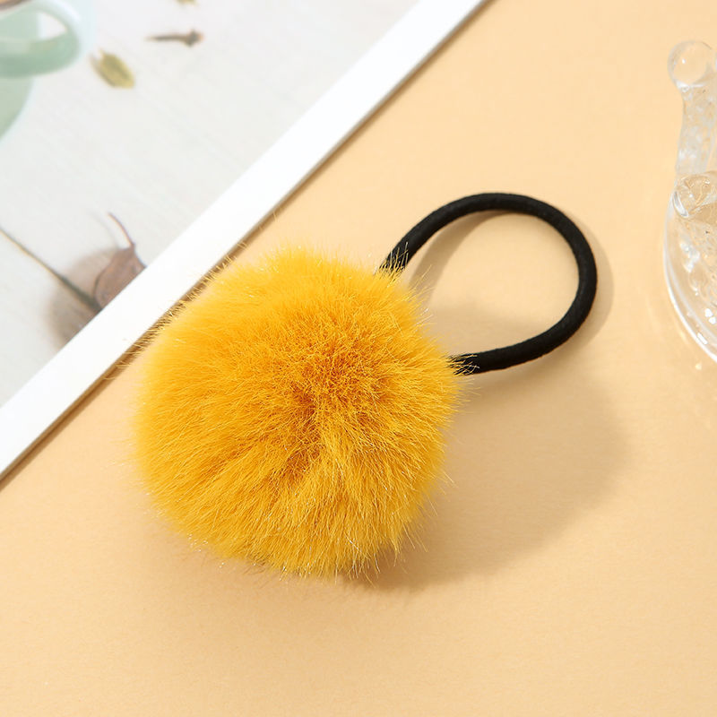 Autumn and Winter Plush Headdress Candy Color Campus Hair Rope Korean Trending Girl Rubber Band Hair Ring Accessories Imitation Fur