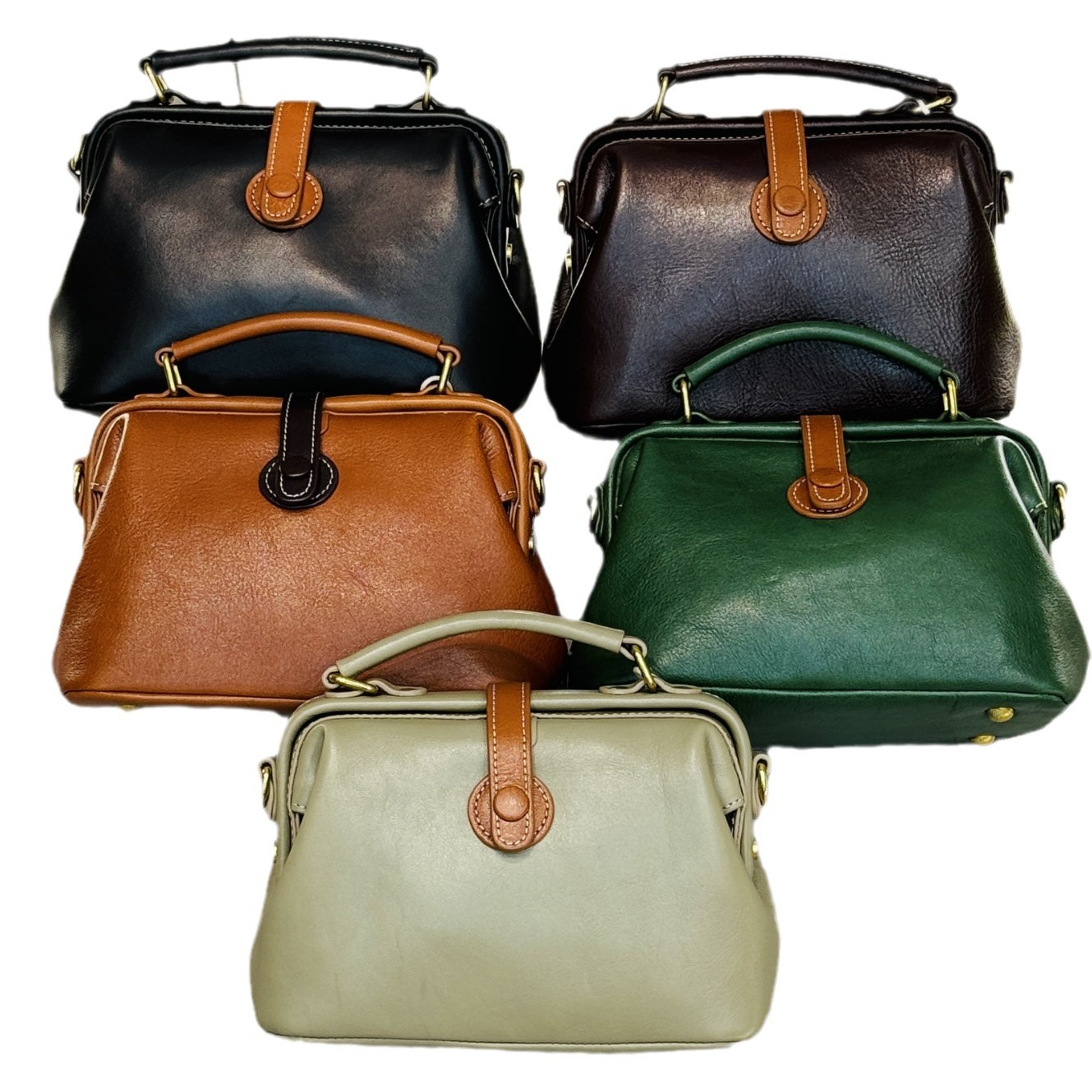Top Grain Cowhide Leather 2024 New Handcrafted Doctor Bag For Women, Niche Crossbody Genuine Leather Bag, Practical And Versatile For Commuting - Thumbnail 4
