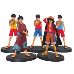 Wholesale Anime Figurines One Piece Straw Hat Luffy Set of 5 Model Displays Boxed