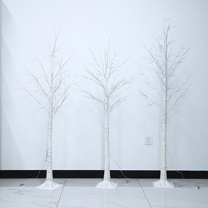 Lámpara de alambre de cobre de modelado de paisaje LED transfronterizo, lámpara de árbol de decoración de jardín de Navidad, lámpara de abedul luminosa de simulación