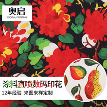 棉麻梭织 服装服饰平纹印刷 布艺斜纹直喷数码印花可来图来样印制