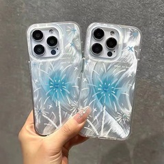 星星煙花適用蘋果121314INS風13promax羽紗銀IMD手機殼15pro硬殼1