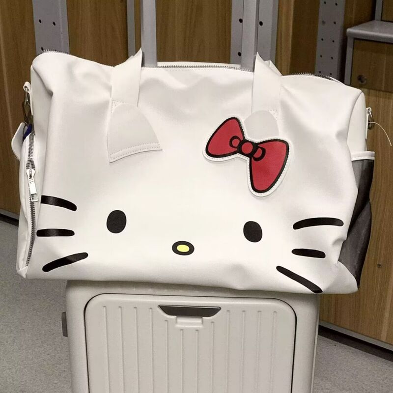 HelloKitty cartoon cute big bag shoulder bow Hello Kitty portable fitness bag crossbody travel bag