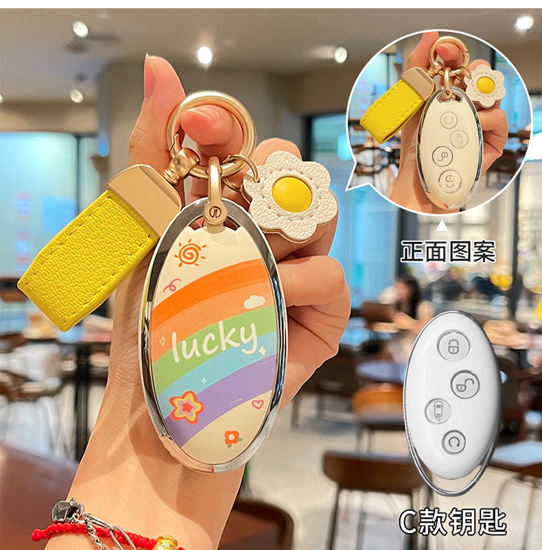 Suitable for Byd Dolphin Key Cover Han Ev Cartoon Pattern Seagull Destroyer 05 All-Inclusive Tpu Protective Shell Bag