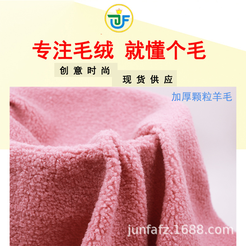 现货 加厚颗粒羊毛 全涤仿羊羔毛 经纬泰迪颗粒 时装箱包毛绒面料