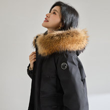 25冬季户外工装风派克羽绒服90白鸭绒貉子毛领加厚保暖外套25652