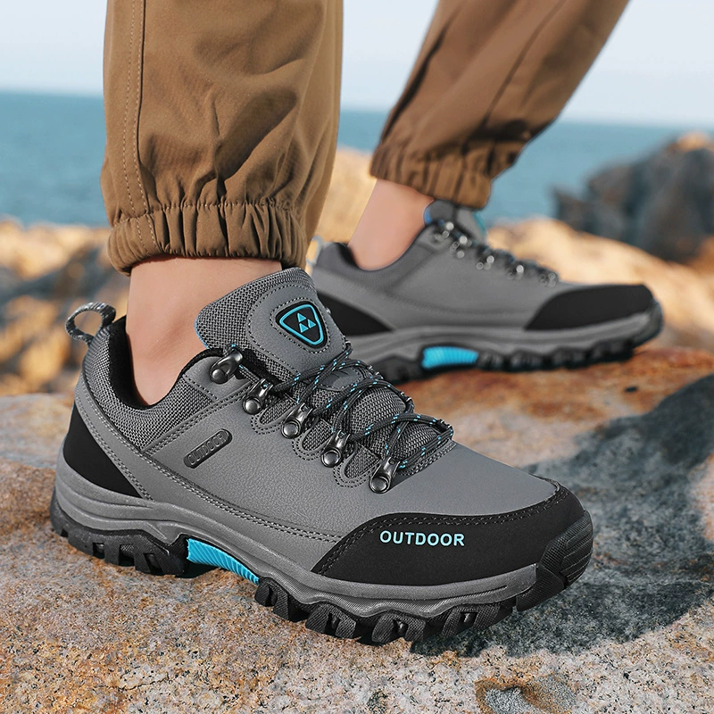 Мужские осенние новые уличные походные туфли большого размера на шнуровке, нескользящая износостойкая повседневная спортивная обувь