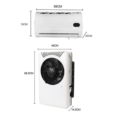 Automotive air conditioning — parking car air conditioner - 24v-new-vertical-type-with-household-swing-air-unit-red
