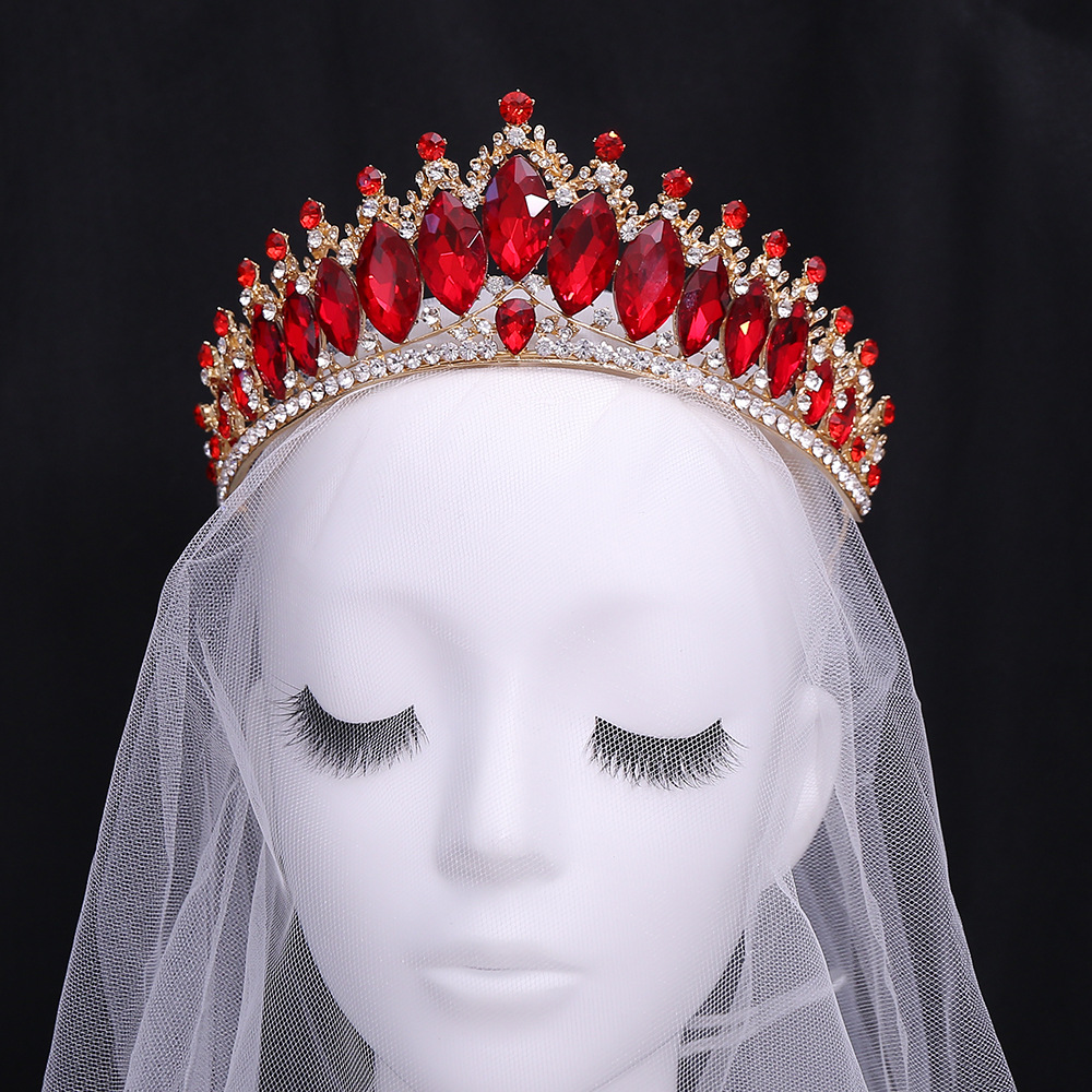 Crown Pattern Women'S Gender Retro Crown Alloy Inlay Crystal Rhinestones Crown 1 Piece