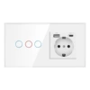 157 touch single circle white three open + AC socket