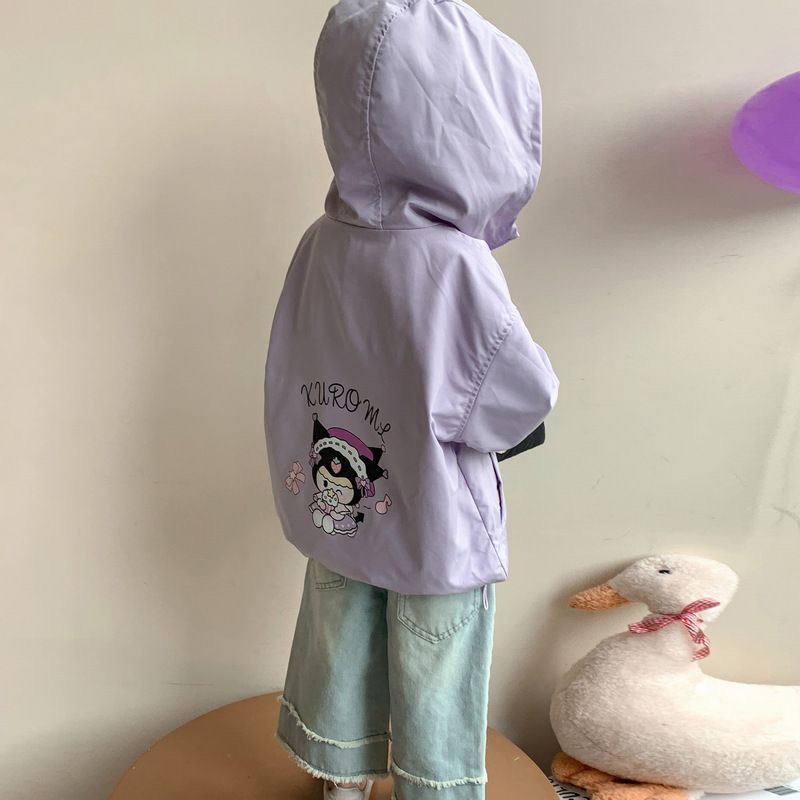 Niña Kullomi vestir primavera y otoño 2025 nuevo estilo de niños encantador de doble cara con abrigo con capuz