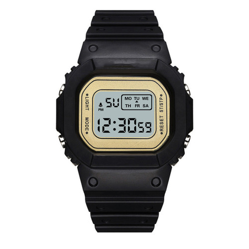 Matcha Green Solid Block Watch for Students and Youth, Outdoor Sports Waterproof Multi-functional LED Electronic Watch