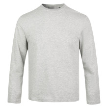 潮牌重磅纯色圆领T恤男简约通勤休闲合体老钱新贵长袖打底衫上衣