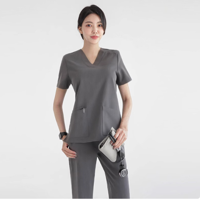 高級白衣長袖作業服女性手洗い制服韓国風口腔ドクター制服歯科スーツジャケット|undefined