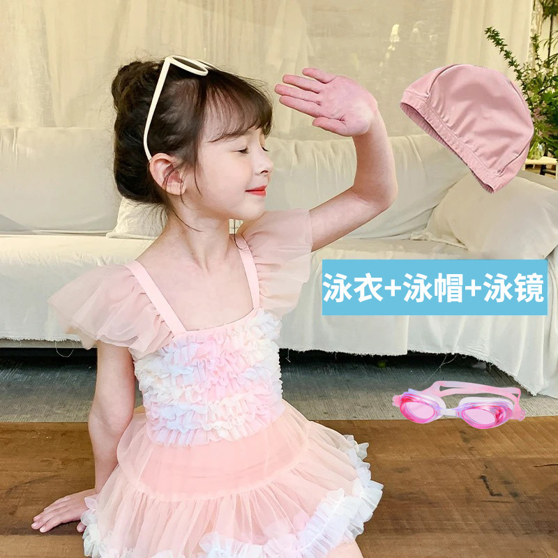 2026 nuevo verano sin mangas trajes de baño de niñas vestido de princesa lindo bebé trajes de baño de verano