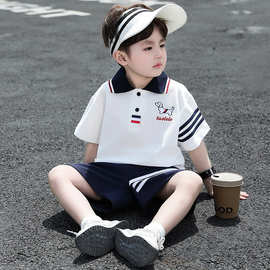 男童polo衫套装夏季2026新款潮帅气中小童装儿童夏日短袖宝宝衣服