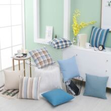 沙发布料棉麻素色纯色格子桌布沙发套diy抱枕坐垫车套面料