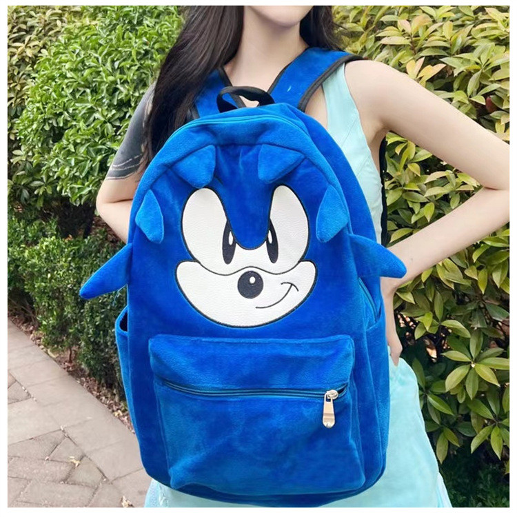 Wlgs hecho en casa de Sonic niño mochila pareja macho y hembra estudiante mochila de dibujos animados