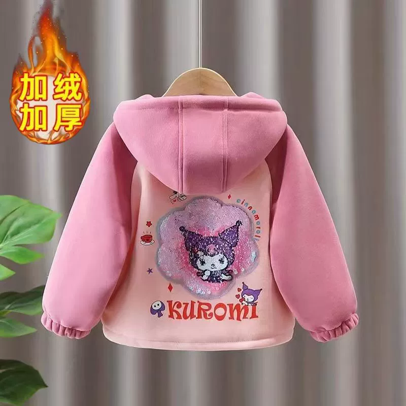 Для девочек 2024 новые фланговые пальто осенняя и зимняя одежда иностранные дети повседневные топы