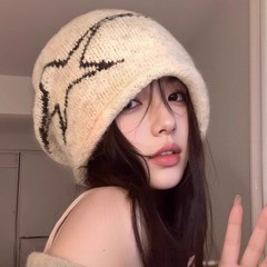 秋冬氛围感卷边堆堆帽女大头围显脸小美式覆古冷帽2025新款针织帽