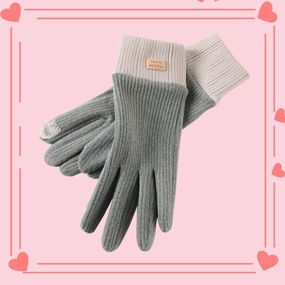 Guantes cálidos para mujer, compatibles con pantalla táctil, resistentes al viento, resistentes al frío, adecuados para ciclismo y conducción, estilo coreano, bonitos, aptos para estudiantes, con forro polar, gruesos, guantes de otoño e invierno.