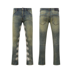 クロスボーダーLOSTSHDWS LOGO JEANS美潮シンプルファッションジーンズ長ズボン欧米ロサンゼルス潮