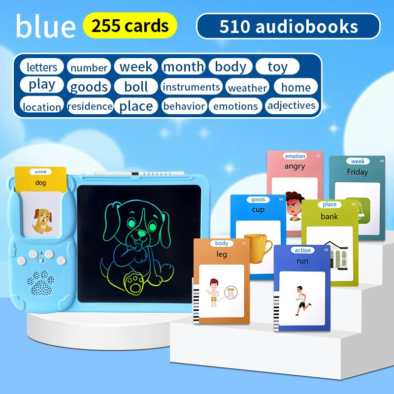 Early education learning machine with talking card reader, 8.5″, English content packs