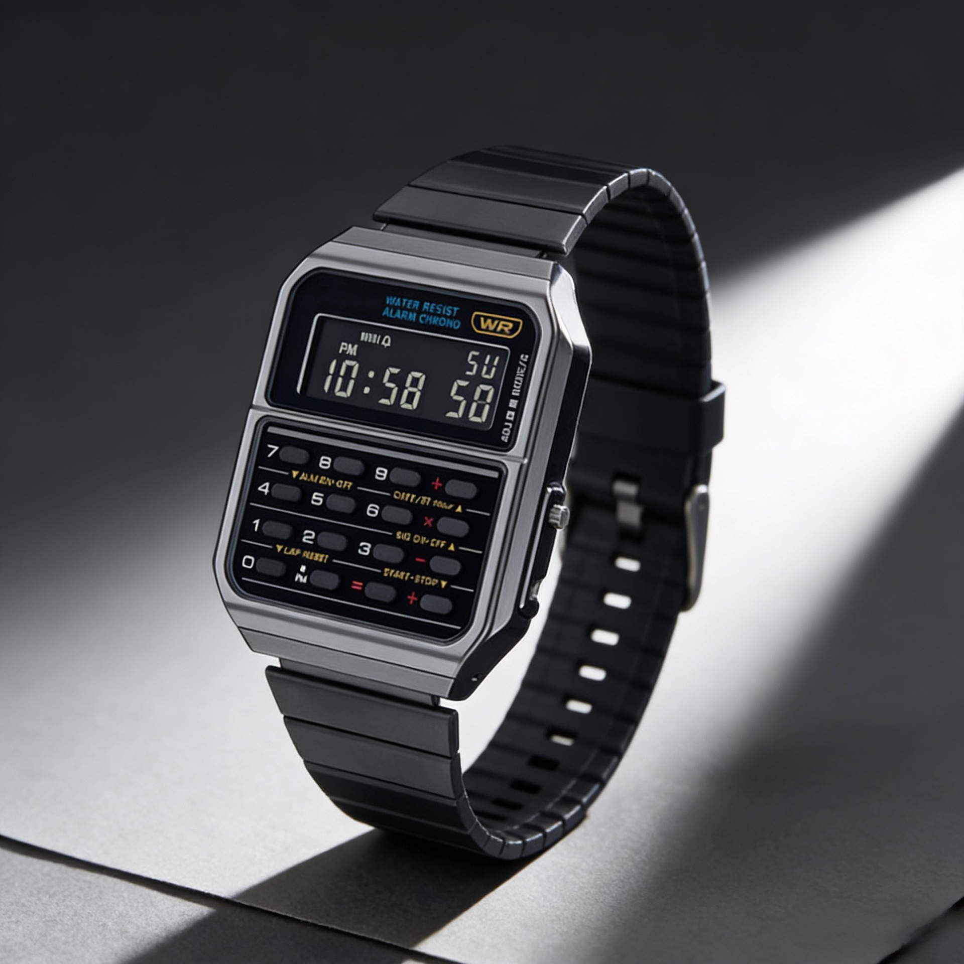 New Design Small Square Sports Watch Luminous Multifunctional Retro Calculator Watch Waterproof Digital Watch