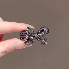 蝶結び前髪、アヒル口クリップ、ヘアピン、甘くて高級感のある美しいラインストーンサイドクリップ、中空